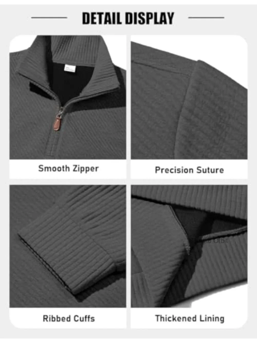 Quarter Zip Stand Collar Athletic Sweater Pullover Long Sleeve Sweatshirt